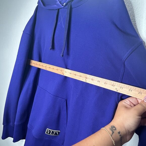 Valentino Purple Oversize Long Sleeve Hoodie Pocket VLTN - Picture 11 of 13
